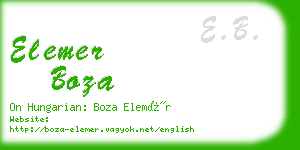 elemer boza business card